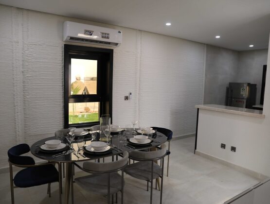 The view from inside the 3D Studio 2030 in Saudi Arabia 3D printed house by CyBe Construction