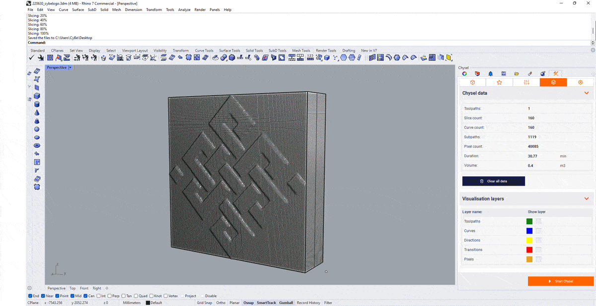 3D slicing layers Layer colors slicing